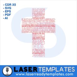 Our Father prayer cross in Italian laser ready